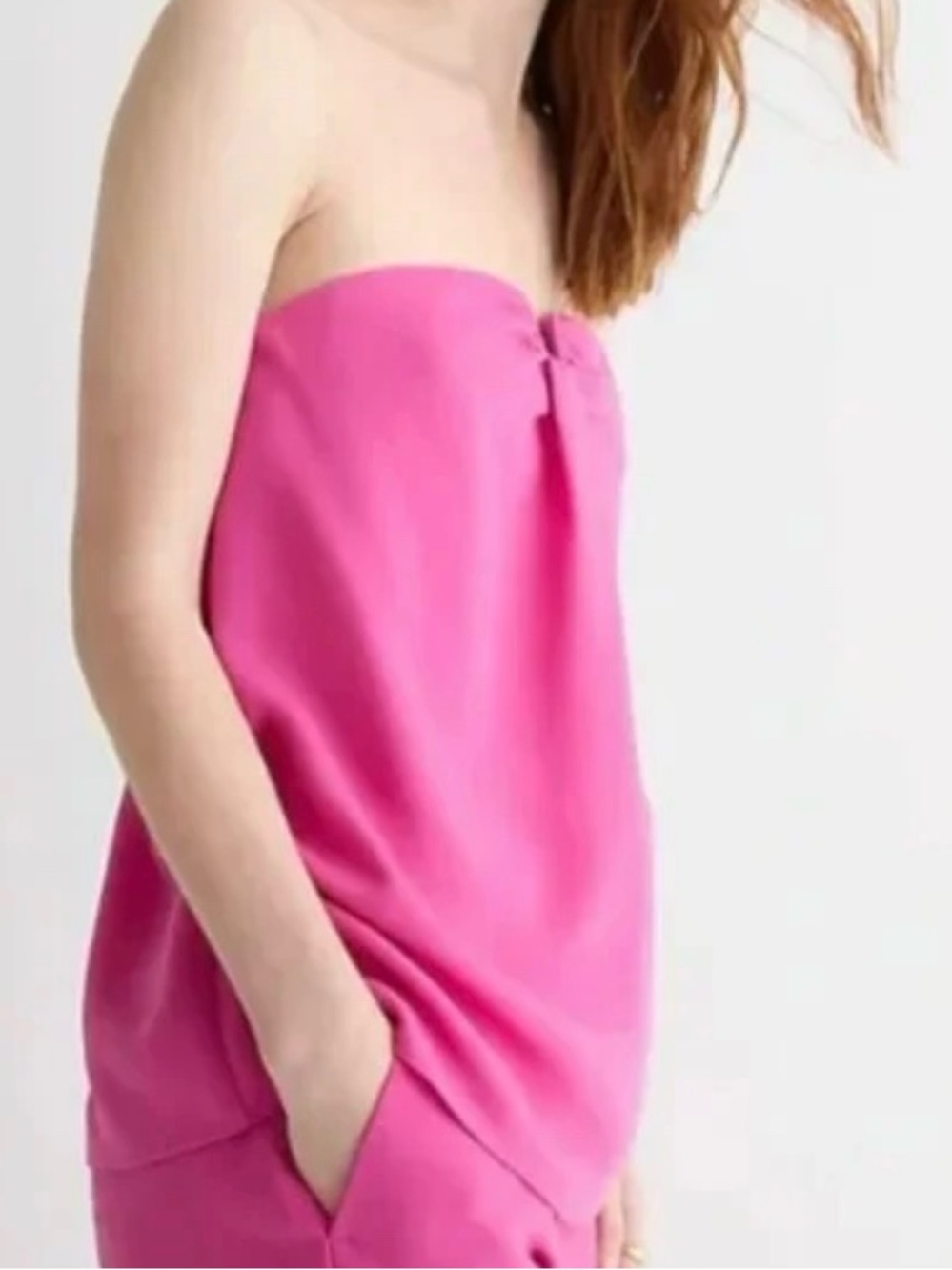 J Crew Strapless Tube Top Azalea Pink Party Glam SZ 6